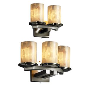 Alabaster Rocks! Dakota Curved Bath Bar by Justice Design Group - Starlight Lighting USA and Canada